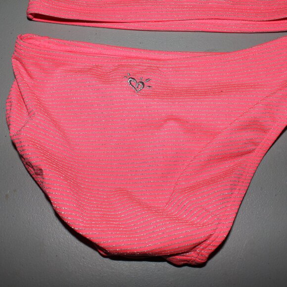 Pink & Silver 2 Pcs Justice Bikini Swimsuit Size 12 - Picture 11 of 11